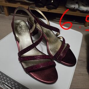 Red Jewel Strappy Women's High Heel Sandals